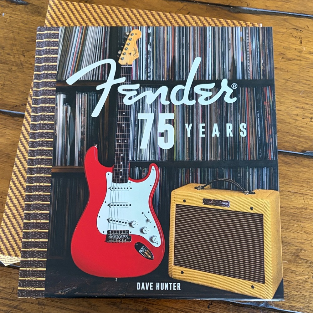 Fender 75 Years Book with Red and White Guitar